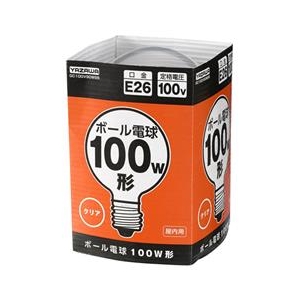 ヤザワ 100W形・E26口金 ボール電球 クリア 1個入り GC100V90W95-イメージ1