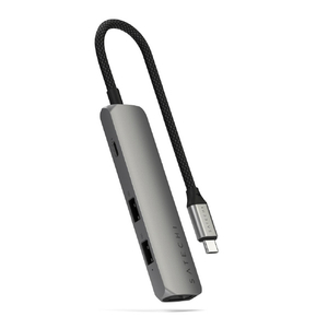 SATECHI 4-in-1 USB-C Slim Multiport Adapter 4K (Space Grey) PST-P4SM-イメージ1