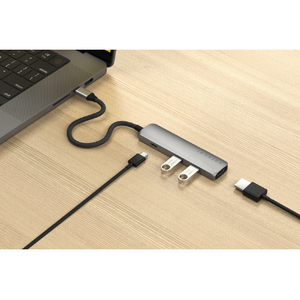 SATECHI 4-in-1 USB-C Slim Multiport Adapter 4K (Space Grey) PST-P4SM-イメージ3