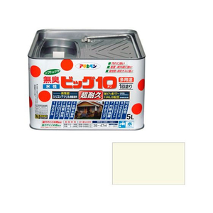 アサヒペン 水性ビッグ10多用途 5L 219 ミルキーホワイト FC069PP-イメージ1
