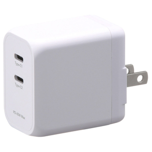 グリーンハウス USB-AC充電器 TYPE C 2ポート 45W GREENHOUSE ホワイト GH-ACU2PF-WH グリーンハウス USB-AC充電器 TYPE C 2ポート 45W GREENHOUSE ホワイト GH-ACU2PF-WH