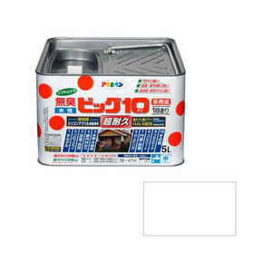 アサヒペン 水性ビッグ10多用途 5L 216 白 FC071PP-イメージ1