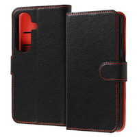 レイ・アウト Galaxy S26用 / 手帳型レザーケース シンプル マグネット ブラック/レッド RT-GS26ELC1/BR