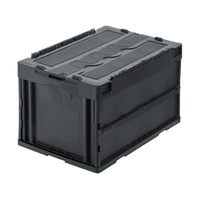 トラスコ中山 TRUSCO/オリコン 蓋つき折りたたみコンテナ 50L グレー CT50-GY FC961YL-2578174