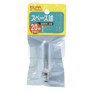 エルパ スペース球 E12口金 20W クリア 1個入 G-74H(C)-イメージ1