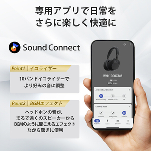 SONY ワイヤレスノイズキャンセリングステレオヘッドセット プラチナシルバー WH-1000XM6 S-イメージ11