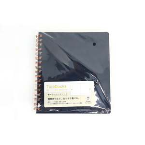 サンノート TwoDucks 幅が広いリングノート Mサイズ 60枚 ネイビー TD0013-イメージ1