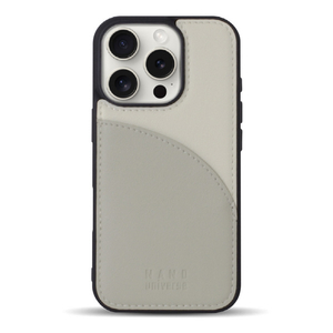 エム・ディー・シー iPhone 16 Pro用カードポケット付き背面ケース nano universe バイカラー/グレー MD-75547-2-イメージ1