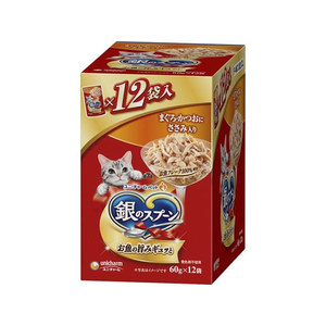 ユニ・チャーム 銀のスプーン パウチ まぐろ・かつおにささみ入り 60g×12個 FCF580N-イメージ1