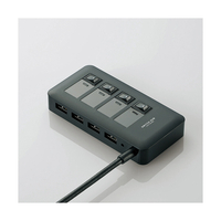 あったら便利！USBタイマー✨5個分 エレコム U3H-S409SBK USB3．0対応個別スイッチ付き4ポートUSB