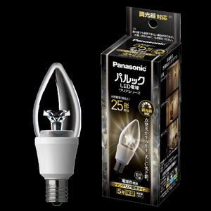 パナソニック パルックLED電球 クリアシリーズ (シャンデリア電球タイプ)4．3W (電球色相当/調光器対応) LDC4LE17DC2-イメージ2