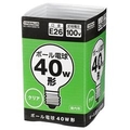 ヤザワ 40W形・E26口金 ボール電球 クリア 1個入り GC100V38W70