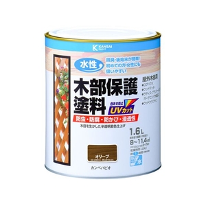 カンペハピオ 水性木部保護塗料 オリーブ 1.6L FCB431M-イメージ1