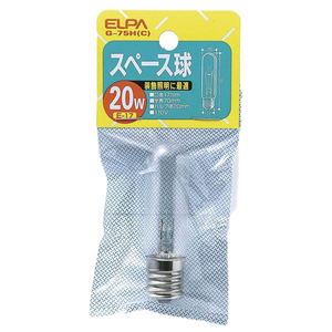 エルパ スペース球 E17口金 20W クリア 1個入り G-75H(C)-イメージ1