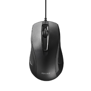 バッファロー 3ボタン 有線 BlueLED 高耐久 抗菌 マウス ブラック BSMBU110BK-イメージ3