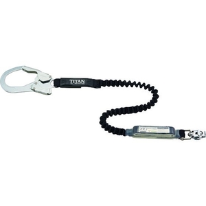 サンコー EXJ伸縮ストラップ式 タイプ1ランヤード 黒 シングル墜落制止用器具 FC181FP-1605566-イメージ1