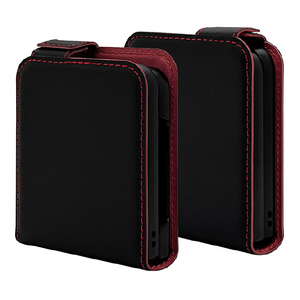 ラスタバナナ Galaxy Z Flip 6(SC-54E/SCG29)用薄型手帳サイドマグネットケース ブラック×レッド 8438GZFL6BSMBKR-イメージ1