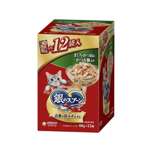 ユニ・チャーム 銀のスプーン パウチ まぐろ・かつおにかつお節入り 60g×12個 FCF581N-イメージ1