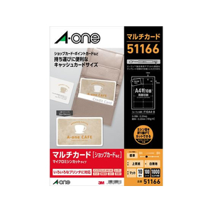 エーワン マルチカード キャッシュカードサイズ A4 100シート F806360-51166-イメージ1