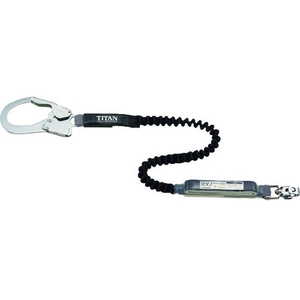 サンコー EXJ伸縮ストラップ式 タイプ1ランヤード 黒 シングル墜落制止用器具 FC182FP-1952077-イメージ1