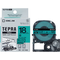 キングジム テプラ PROテープカートリッジ キレイにはがせるラベル 18mm幅 緑/黒文字 SC18GE