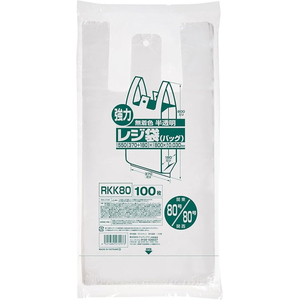 ジャパックス 業務用レジ袋 東80号・西80号 半透明 100枚 FCE079U-RKK80-イメージ2