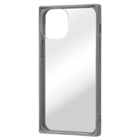 レイアウト iPhone 13 mini用耐衝撃ハイブリッドケース Pufful スクエア グレー RT-P30SQ1/CGRM