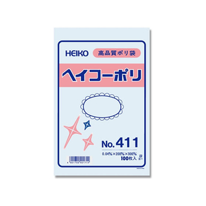 シモジマ ポリ袋 No.411 0.04×200×300mm 100枚 F121538-#6618100-イメージ1
