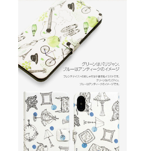 Happymori iPhone XS/X用手帳型ケース French Cafe Diary ブルー HM10271I8-イメージ2