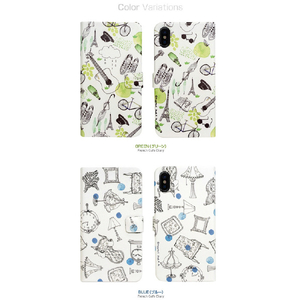Happymori iPhone XS/X用手帳型ケース French Cafe Diary ブルー HM10271I8-イメージ5