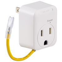 オーム電機 発煙ガード接地アダプター HS-TM1EHL3-W