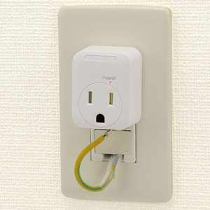 オーム電機 発煙ガード接地アダプター HS-TM1EHL3-W-イメージ2