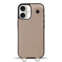 エム・ディー・シー iPhone 16用nano universe ストラップ付き背面ケース バイカラー ベージュ MD-75548-3