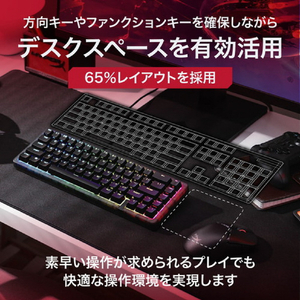 HyperX HyperX Origins 2 65 ゲーミングキーボード HyperX ブラック HXR-B4QS3AA#ABJ-イメージ7