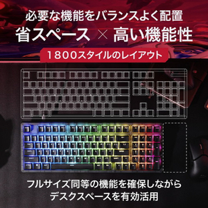 HyperX HyperX Origins 2 1800 ゲーミングキーボード HyperX ブラック HXR-B4QS4AA#ABJ-イメージ9
