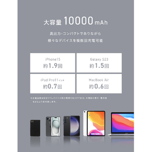 CIO モバイルバッテリー SMARTCOBY PRO PLUG II CIO-MB67W3C-10K-P2-BK-イメージ5