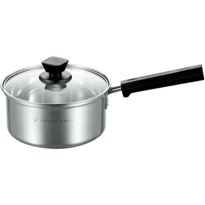 ヒロショウ ナチュラルベーシック 18.8ステンレス製 深型片手鍋 18cm FCD1047-NBP-18S-イメージ1