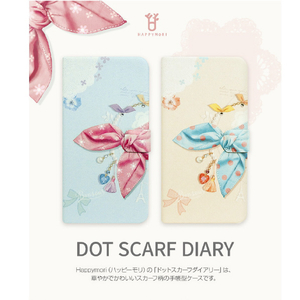 Happymori iPhone XS/X用ケース Dot Scarf Diary ピンクスカーフ HM10272I8-イメージ2
