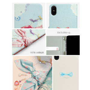 Happymori iPhone XS/X用ケース Dot Scarf Diary ピンクスカーフ HM10272I8-イメージ5