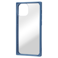 レイアウト iPhone 13 mini用耐衝撃ハイブリッドケース Pufful スクエア ネイビー RT-P30SQ1/CNM