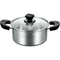 ヒロショウ ナチュラルベーシック 18.8ステンレス製 深型両手鍋 18cm FCD1048-NBP-18W