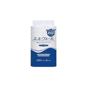 エリエールビジネスサポート エルヴェールトイレットティシュー200m6R芯なし 723273-イメージ1