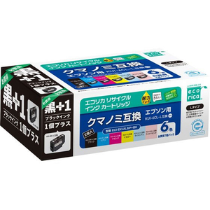 エコリカ エプソン用リサイクルインクECI-EKUIL6P+BKクマノミ6色パック+BK FCV1685-ECI-EKUIL6P+BK-イメージ1