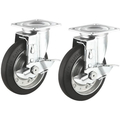 サンワサプライ 汎用キャスター 125mm径 車幅38mm ゴムフリーストッパー2コ FCB818H-CST-125ER-FRST2
