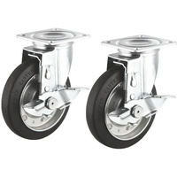 サンワサプライ 汎用キャスター 125mm径 車幅38mm ゴムフリーストッパー2コ FCB818H-CST-125ER-FRST2