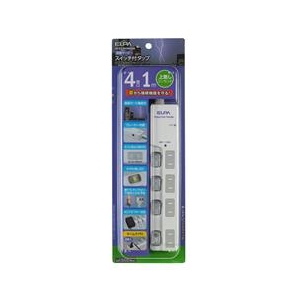 エルパ LEDランプスイッチ付タップ(4個口・1m) WLS-LU4100RMB-イメージ2