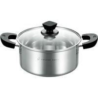 ヒロショウ ナチュラルベーシック 18.8ステンレス製 深型両手鍋 20cm FCD1049-NBP-20