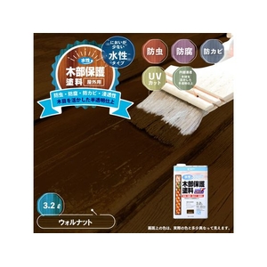 カンペハピオ 水性木部保護塗料 ウォルナット 3.2L FCB439M-イメージ2