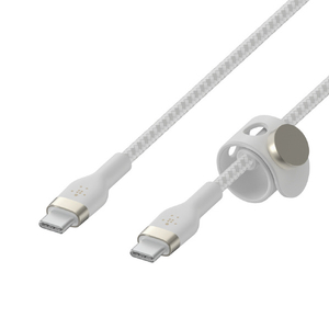 BELKIN USB-C to Cケーブル(高耐久編込シリコンケーブル) 1．0m ホワイト CAB011BT1MWH-イメージ1