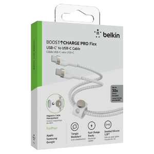 BELKIN USB-C to Cケーブル(高耐久編込シリコンケーブル) 1．0m ホワイト CAB011BT1MWH-イメージ3
